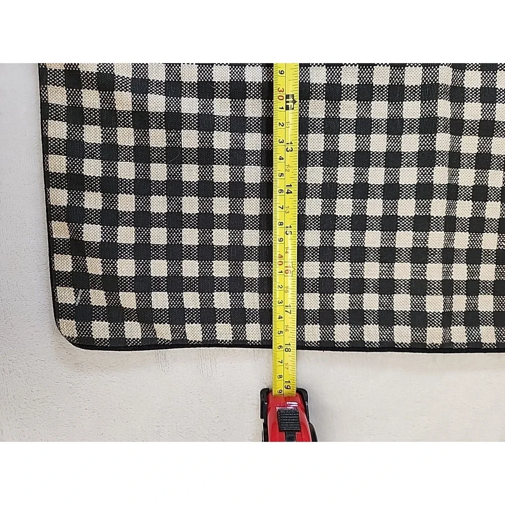 Pottery Barn Norton Pillow Cover Black 18 sq Gingham Check Honey Bumble Bee More
